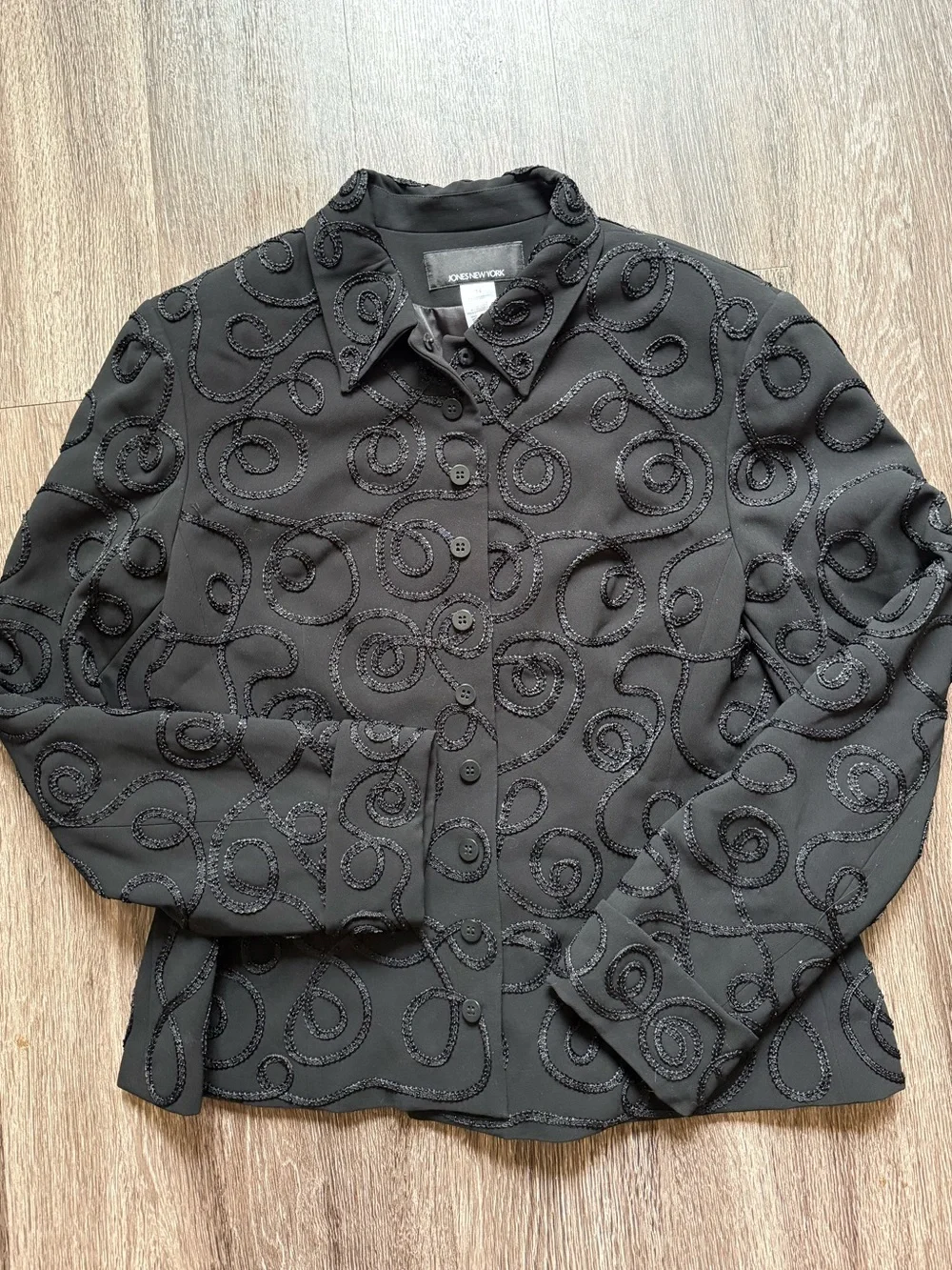 Jones New York Black Embellished Women's Blazer - Picture 3 of 8